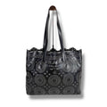Prada Punching Leather Tote Bag With Pouch Cutwork Black