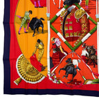Hermes Scarf Silk Carre 90 Plaza de Toros Bullring Red — view 4