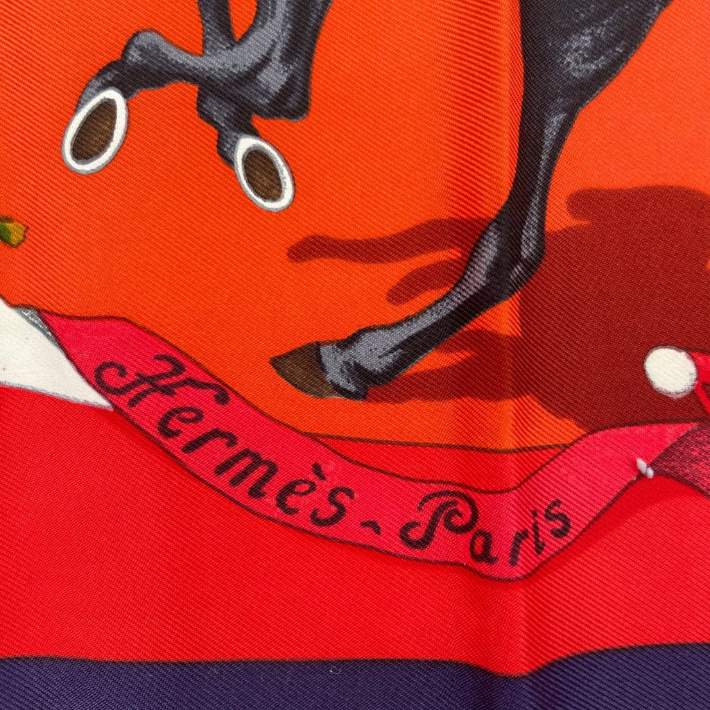 Hermes Scarf Silk Carre 90 Plaza de Toros Bullring Red — view 7