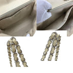 Chanel Shoulder Bag Quilted Large Calf Beige Ivory Silver Hardware Chain 15 th — view 2