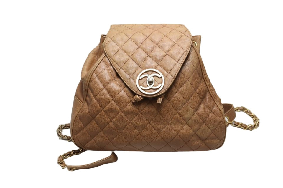 Chanel Quilted Caviar Leather Backpack