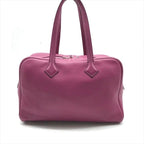 Hermes Victoria 35 Taurillon Clemence Leather Hand Boston Bag Purple Ladie
