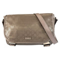 Gucci GG Supreme Metallic Brown Silver Shoulder Bag