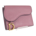 Christian Dior Saddle Compact Wallet S5653 Cceh Trifold Goatskin Lavender
