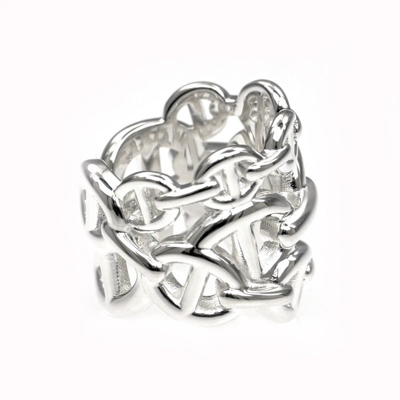 Hermes Chaine D'ancre GM Ring Size 46 AG 925 Silver — view 3