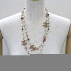 Chanel 3 Coco Mark Long Chain Necklace Pearl Multicolor Stone — view 4
