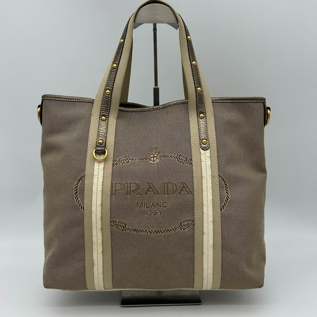 Prada Jacquard Tote Gold — view 2