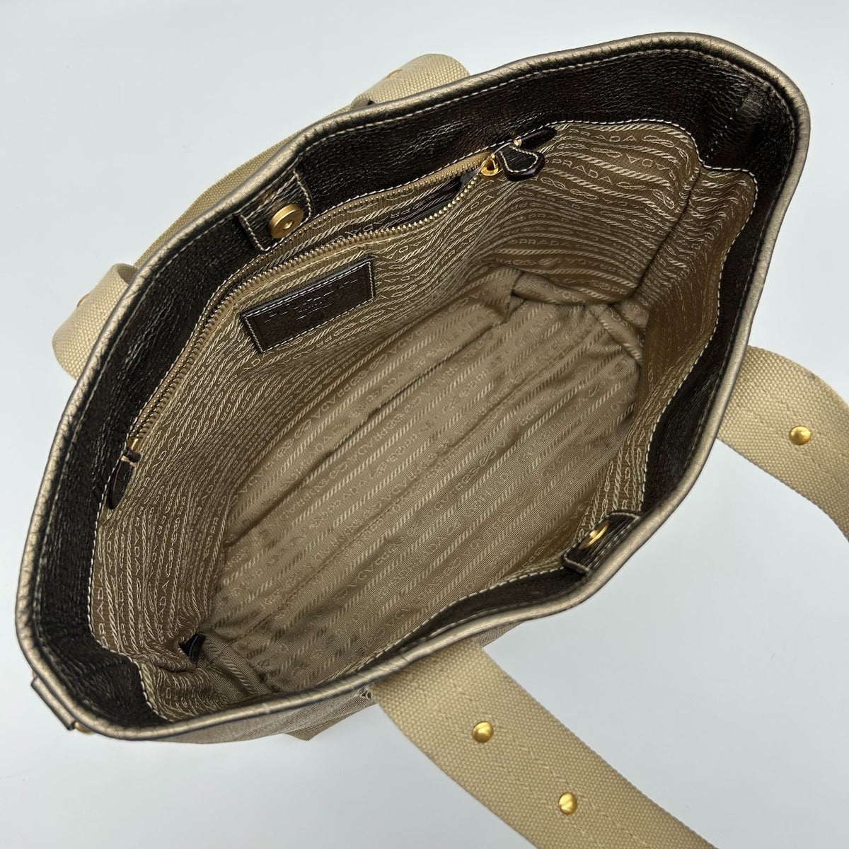 Prada Jacquard Tote Gold — view 9