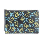 Gucci Ghost Leather Clutch Pouch Business Black