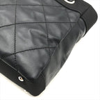 Chanel CC Logo Paris Biarritz PM Hand Bag Black Jacket — view 4