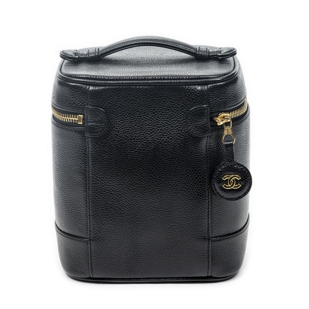 Chanel Cc Tal Vanity Case Black Caviar Leather — view 5