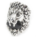 Gucci Lion Head Ring Accessory Colored Stone Silver Black 16