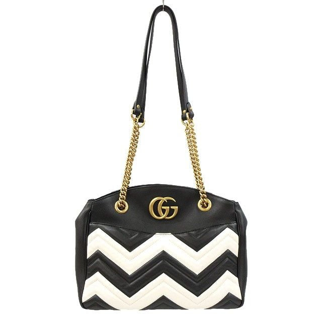 Gucci GG Marmont Chain Shoulder Bag Leather Black — view 2