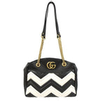 Gucci GG Marmont Chain Shoulder Bag Leather Black — view 2