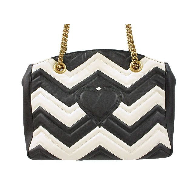 Gucci GG Marmont Chain Shoulder Bag Leather Black — view 3