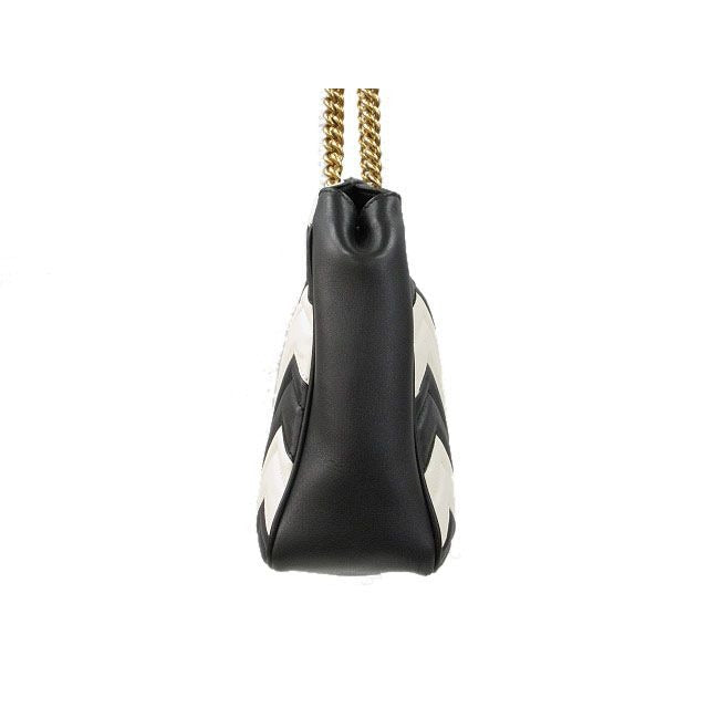 Gucci GG Marmont Chain Shoulder Bag Leather Black — view 4