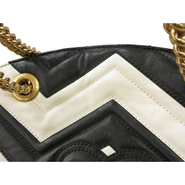 Gucci GG Marmont Chain Shoulder Bag Leather Black — view 7
