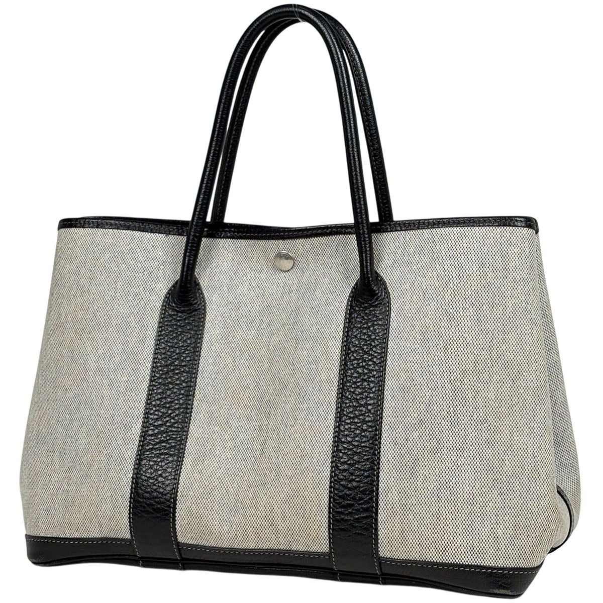 Hermes Garden Party PM Tote Toile Ash Gray Black