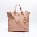 Prada Shoulder Bag 2-Way Leather Silver