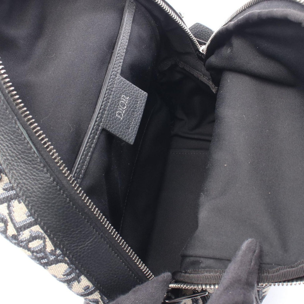 Dior Waist Bag Rider Mini Black Navy Canvas Leather White Navy. Beige — view 3