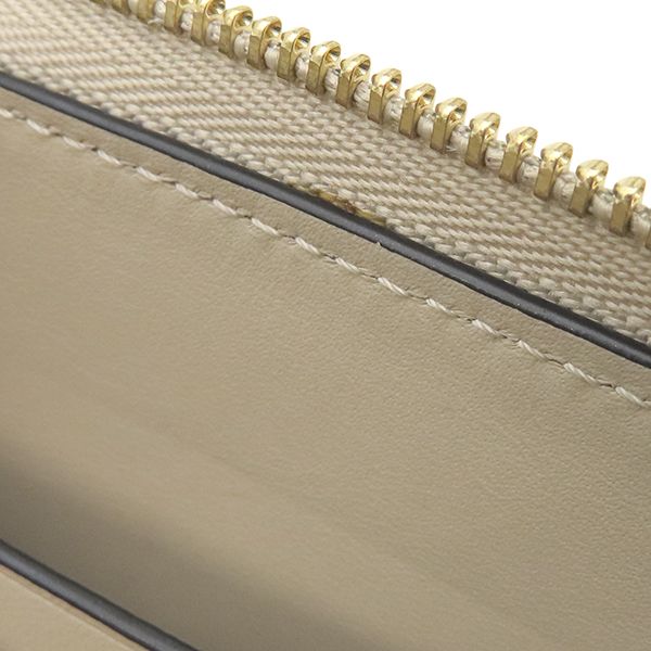 Loewe Long Wallet Repeat Zip Around Calfleather Light Oats Gold Hardware — view 9