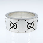 Gucci Adidas Collaboration Ring Engraving Wide Trefoil 17 AG 925 Jewelry — view 3