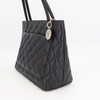 Chanel Medallion Tote Caviar Black Silver Hardware Bag — view 8