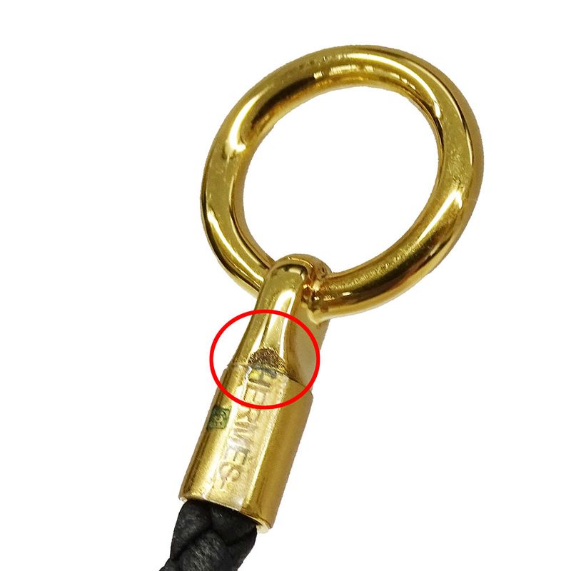 Hermes Bracelet Leather Glenan Black Gold Hardware Size — view 9