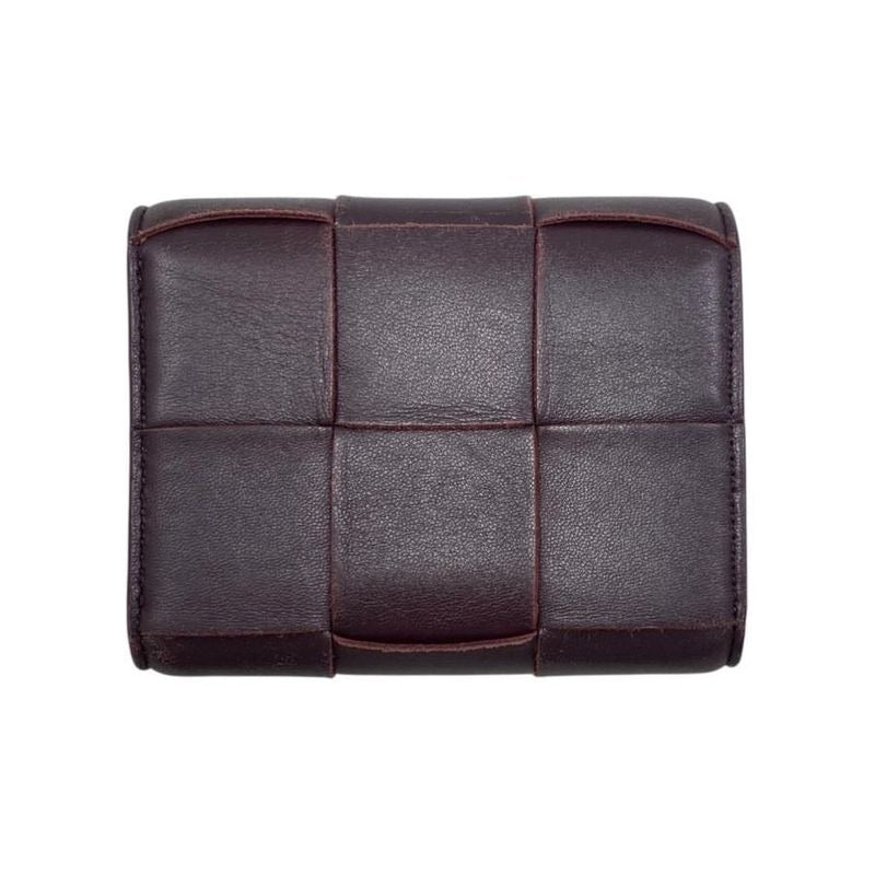 Bottega Veneta Trifold Wallet Maxi Intrecciato Leather Purple