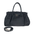 Prada Tessuto Black Nylon Leather Tote