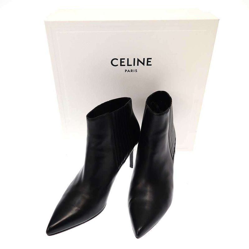 Celine Chelsea Cropped Boots Booties C Black 39.5