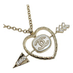 Chanel Coco Mark Heart Arrow Necklace B23 C Gold GP Rhinestone — view 2