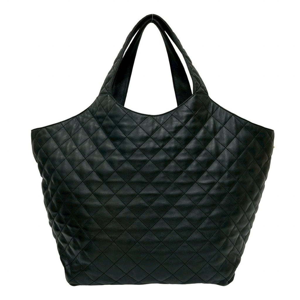 Saint Laurent Paris YSL Logo Quilted Leather Tote — view 3