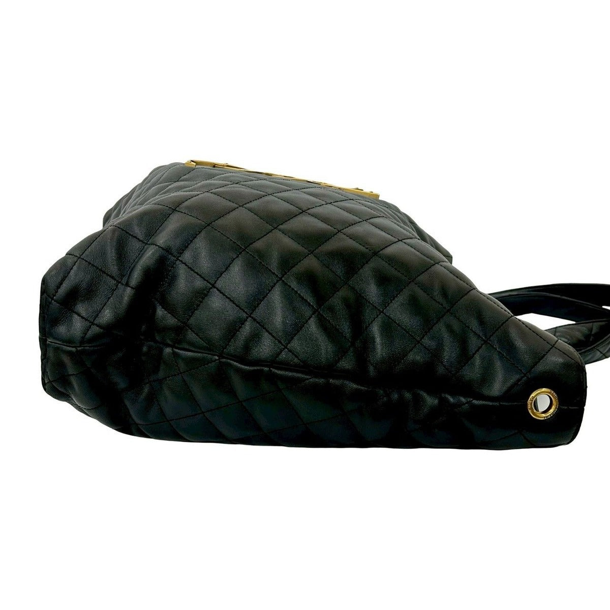 Saint Laurent Paris YSL Logo Quilted Leather Tote — view 6