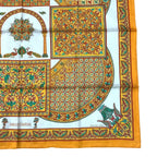 Hermes Scarf Carre 90 Ciels Byzantins Byzantine Sky Silk Orange — view 5