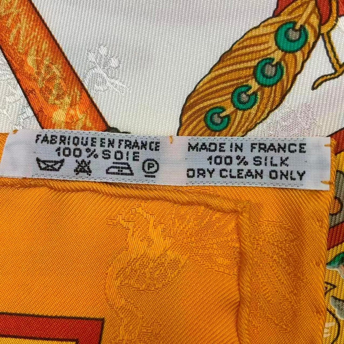 Hermes Scarf Carre 90 Ciels Byzantins Byzantine Sky Silk Orange — view 6