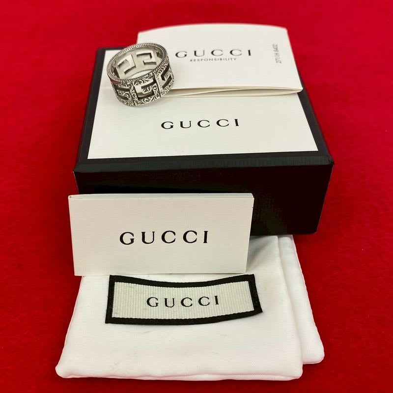 Gucci Square G Arabesque Silver 925 Ring No 18 Accessory — view 3