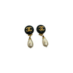Chanel Vintage Coco Mark Motif Faux Pearl Earrings Accessories 95A — view 5