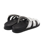 Hermes Sandals Chypre Silver Leather — view 2