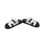 Hermes Sandals Chypre Silver Leather — view 3
