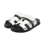 Hermes Sandals Chypre Silver Leather