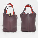 Hermes Picotin Lock PM 18 Eclat Handbag Purun Orange Poppy Taurillon — view 4