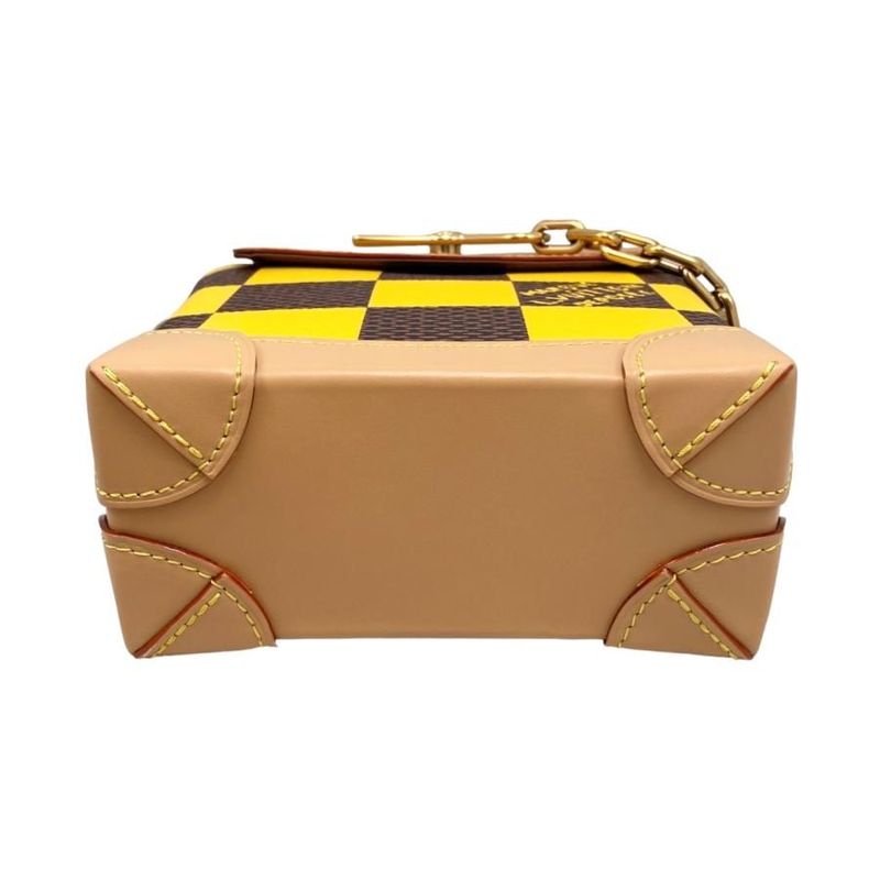 Louis Vuitton Shoulder Bag Nano Steamer Damier Pop Canvas Yellow Brown — view 4