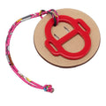 Hermes Petit Ash Monki Charm Brown Red Beige Veau Epsom Buffalo Horn Keychain