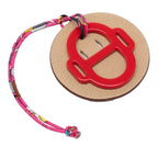 Hermes Petit Ash Monki Charm Brown Red Beige Veau Epsom Buffalo Horn Keychain