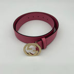 Gucci Belt Interlocking Leather Metal Pink Light Togo — view 2