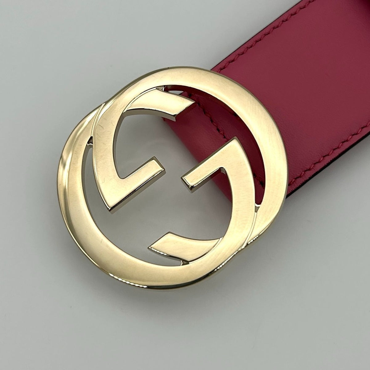 Gucci Belt Interlocking Leather Metal Pink Light Togo — view 3