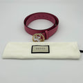 Gucci Belt Interlocking Leather Metal Pink Light Togo