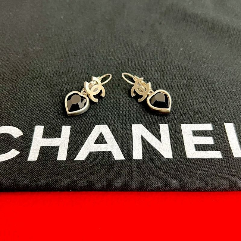 Chanel Coco Mark Heart Motif Plated Earrings Accessories Small 04A — view 2