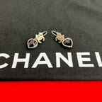 Chanel Coco Mark Heart Motif Plated Earrings Accessories Small 04A — view 2